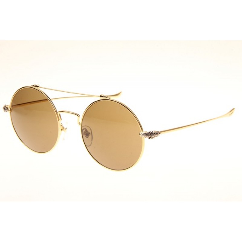 Chrome Hearts Prawn Queen Sunglasses In Gold Brown
