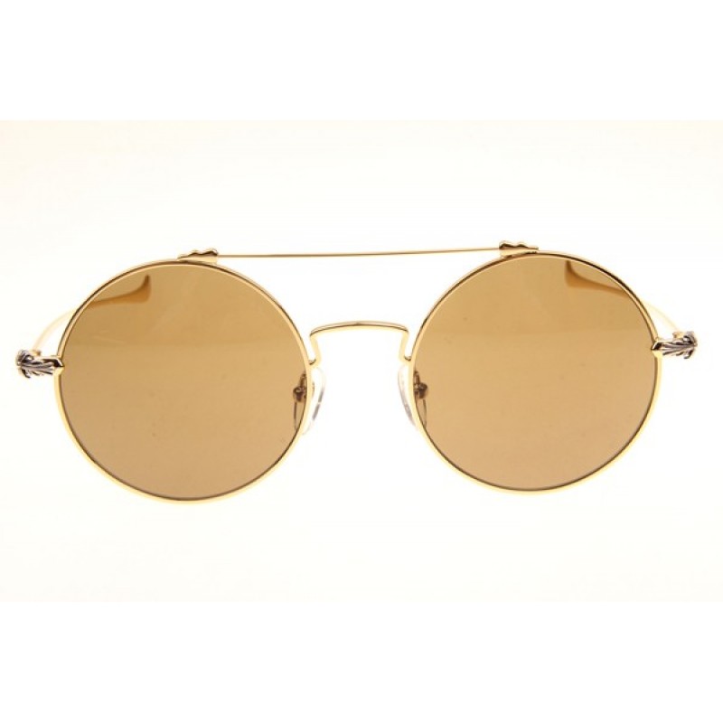 Chrome Hearts Prawn Queen Sunglasses In Gold Brown