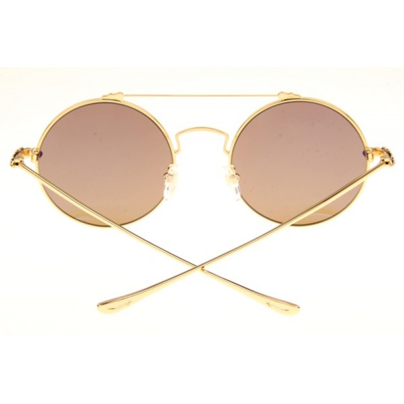 Chrome Hearts Prawn Queen Sunglasses In Gold Brown