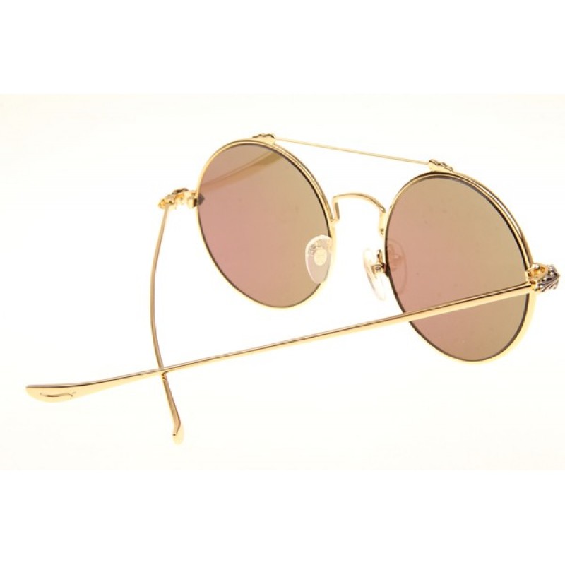 Chrome Hearts Prawn Queen Sunglasses In Gold Green Flash