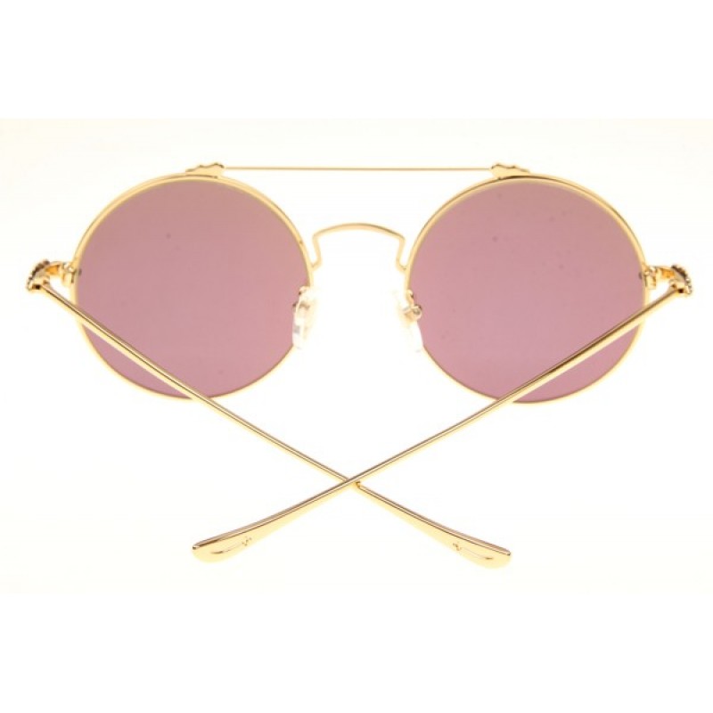 Chrome Hearts Prawn Queen Sunglasses In Gold Green Flash