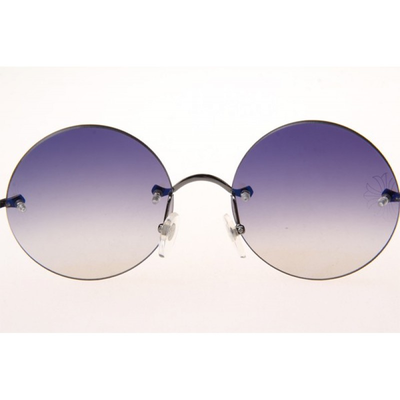 Chrome Hearts Ovaryeasy II Sunglasses In Gunmetal With Grey Gradient Lens