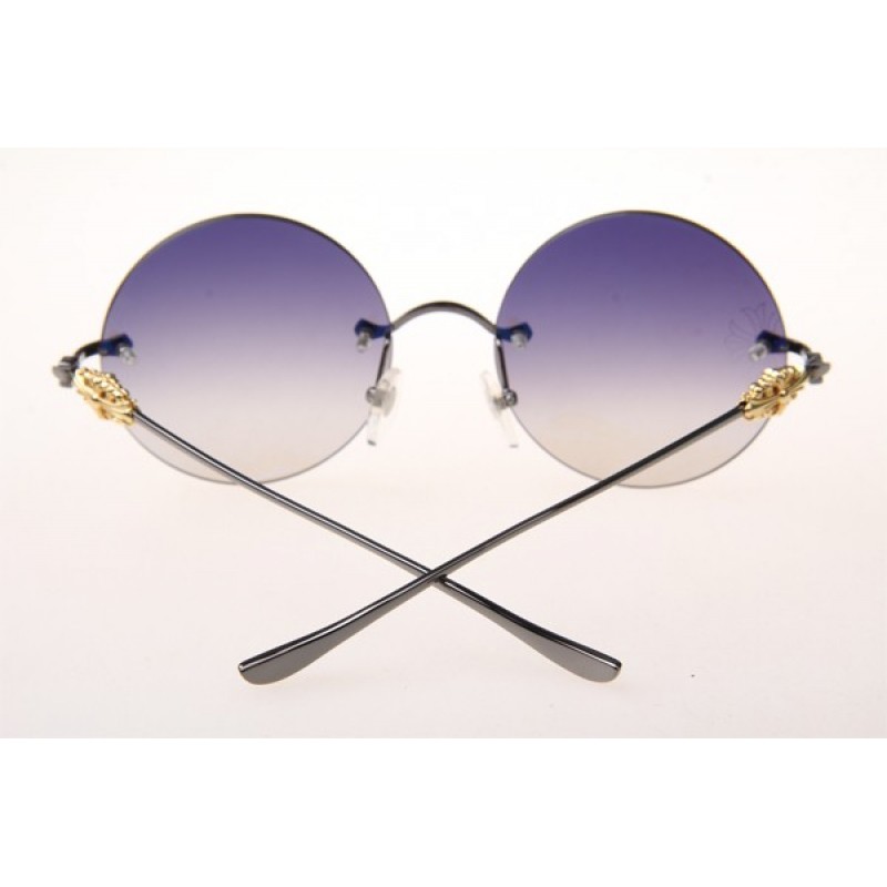 Chrome Hearts Ovaryeasy II Sunglasses In Gunmetal With Grey Gradient Lens