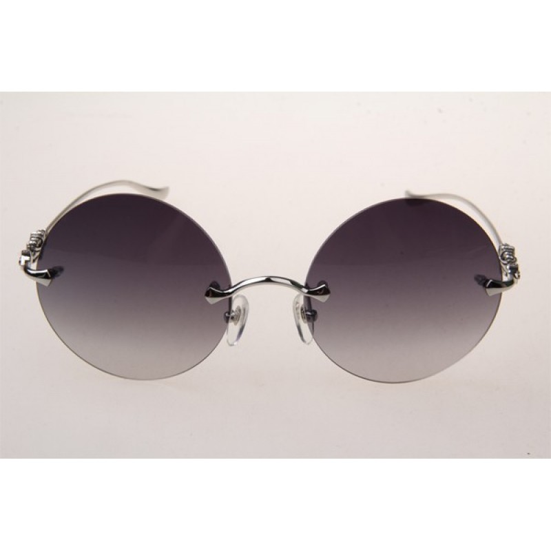 Chrome Hearts Ovaryeasy II Sunglasses In Silver With Grey Gradient Lens