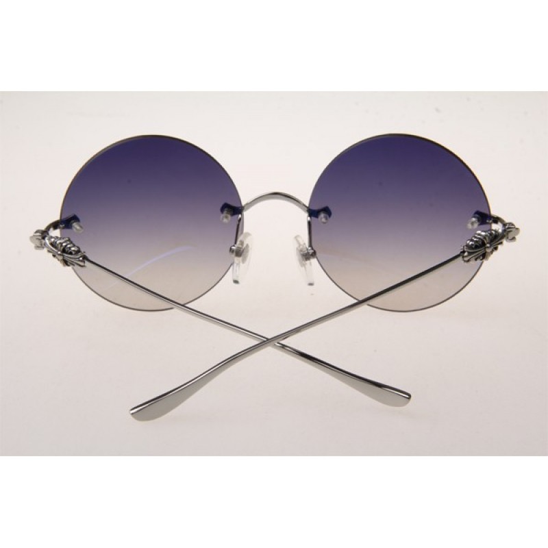 Chrome Hearts Ovaryeasy II Sunglasses In Silver With Grey Gradient Lens