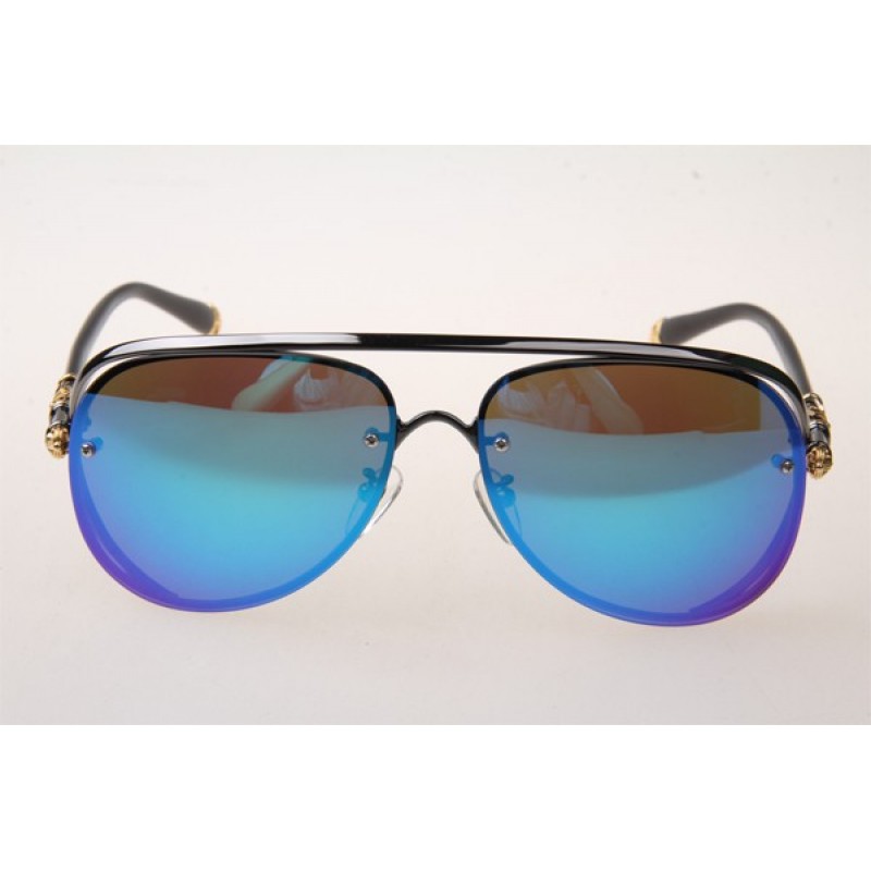 Chrome Hearts Ms-Teraker Sunglasses In Black With Blue Lens