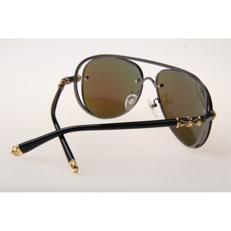 Chrome Hearts Ms-Teraker Sunglasses In Black With Blue Lens
