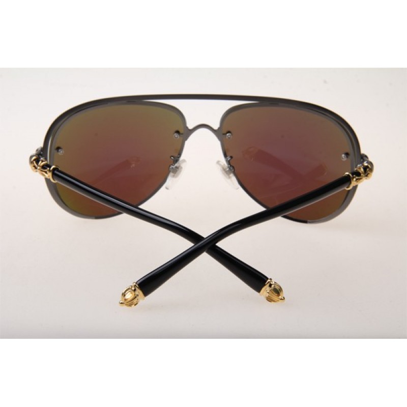 Chrome Hearts Ms-Teraker Sunglasses In Black With Blue Lens