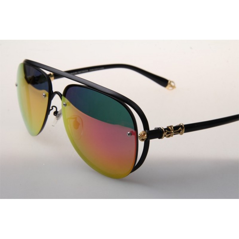 Chrome Hearts Ms-Teraker Sunglasses In Black With Orange Lens