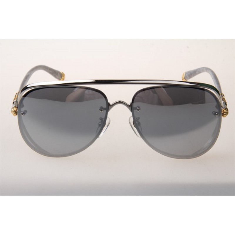 Chrome Hearts Ms-Teraker Sunglasses In Silver With Mirror Lens