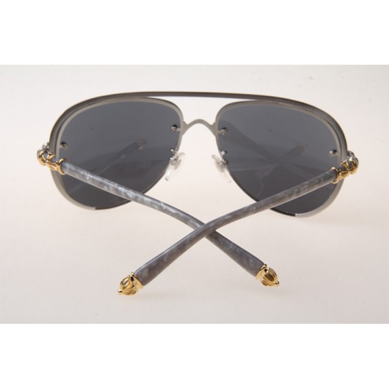 Chrome Hearts Ms-Teraker Sunglasses In Silver With Mirror Lens