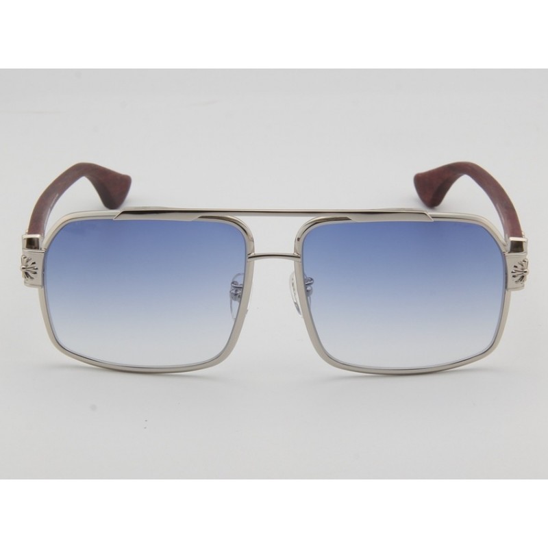 Chrome Hearts HUMMER-I Wood Sunglasses In Blue Silver