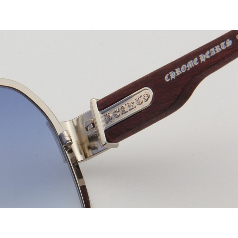 Chrome Hearts HUMMER-I Wood Sunglasses In Blue Silver