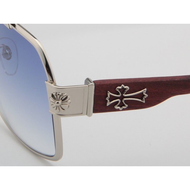 Chrome Hearts HUMMER-I Wood Sunglasses In Blue Silver