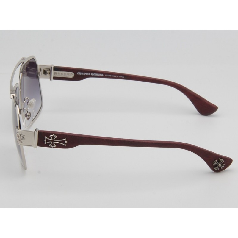 Chrome Hearts HUMMER-I Wood Sunglasses In Grey Silver