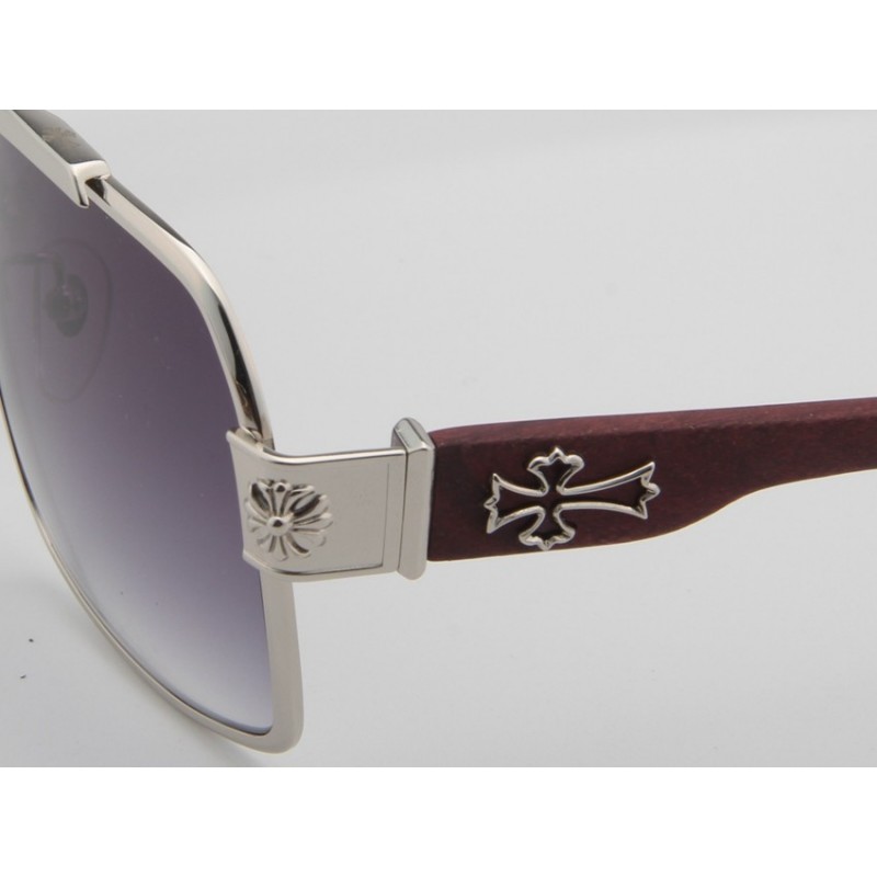 Chrome Hearts HUMMER-I Wood Sunglasses In Grey Silver