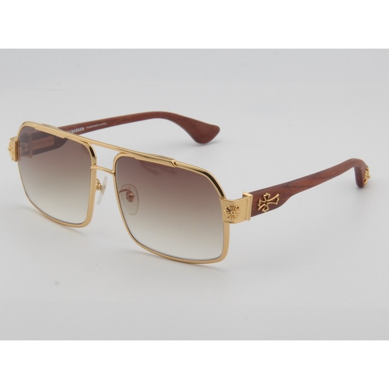 Chrome Hearts HUMMER-I Wood Sunglasses In Gold