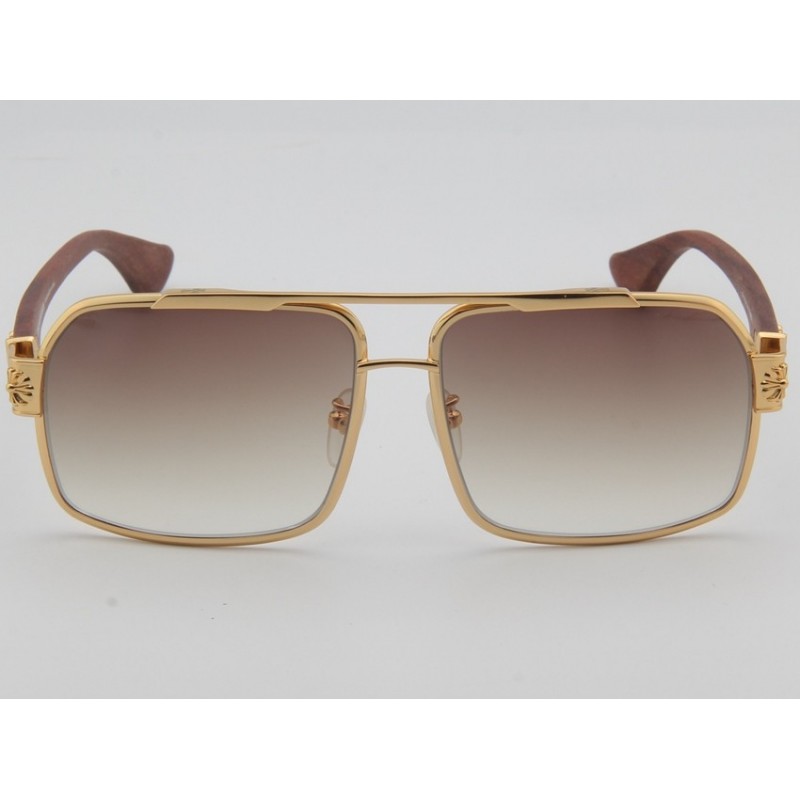 Chrome Hearts HUMMER-I Wood Sunglasses In Gold