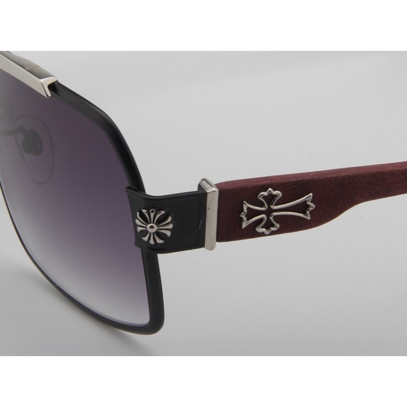 Chrome Hearts HUMMER-I Wood Sunglasses In Grey Black