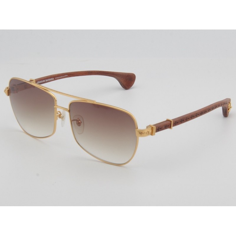 Chrome Hearts TANK SLAPPE Wood Sunglasses In Gold