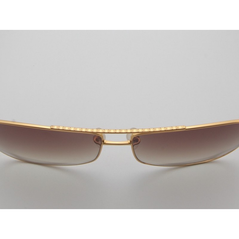 Chrome Hearts TANK SLAPPE Wood Sunglasses In Gold