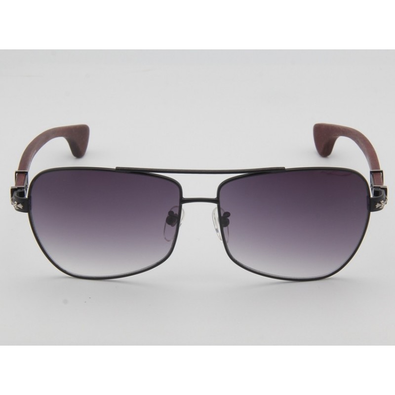 Chrome Hearts TANK SLAPPE Wood Sunglasses In Grey Black