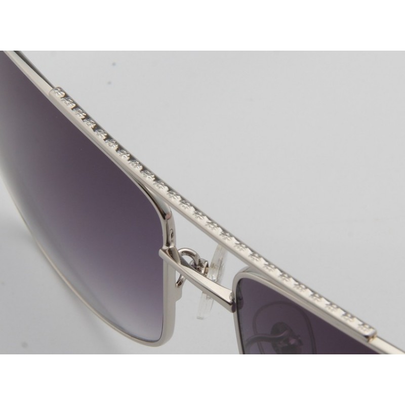 Chrome Hearts TANK SLAPPE Wood Sunglasses In Grey Silver