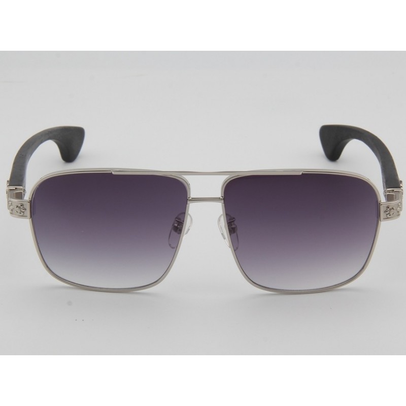 Chrome Hearts THROB Wood Sunglasses In Grey Silver