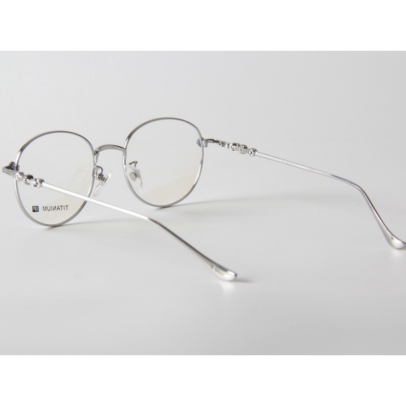 Chrome Hearts THERMOSII Round Titanium Eyeglasses In Silver
