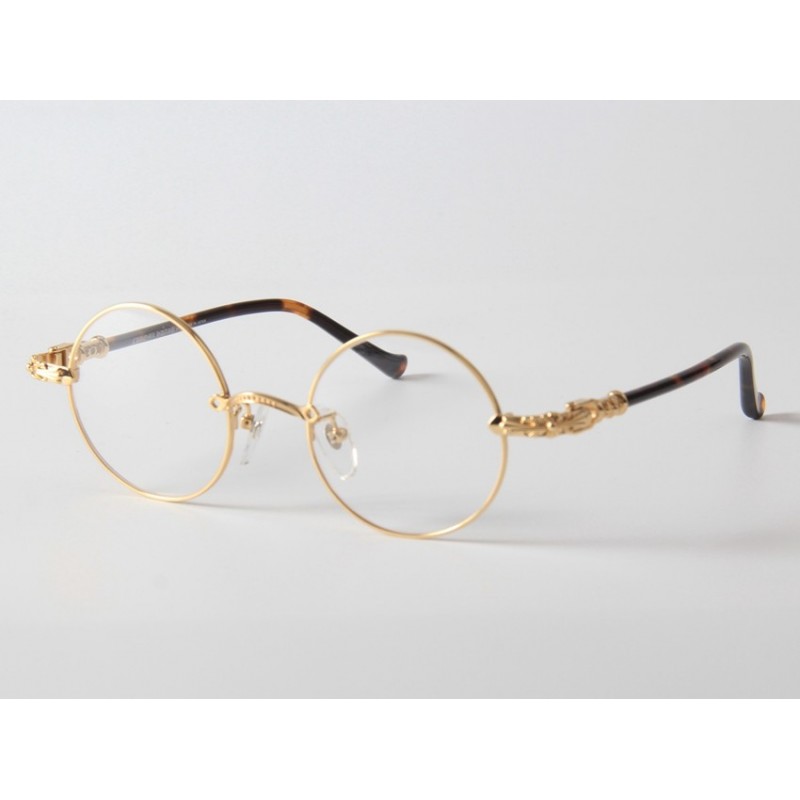 Chrome Hearts WOLFY Eyeglasses In Gold Tortoise
