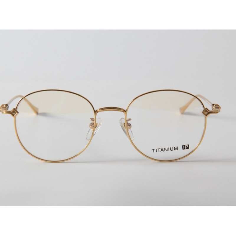 Chrome Hearts THERMOSII Round Titanium Eyeglasses In Gold
