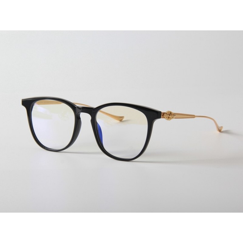 Chrome Hearts PLUCK Titanium Eyeglasses In Black Gold