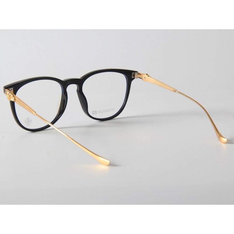 Chrome Hearts PLUCK Titanium Eyeglasses In Black Gold