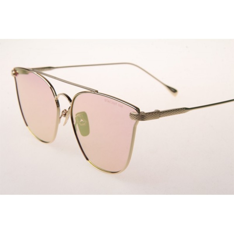 Dita Flight 006 Sunglasses In Gold With Pink Lens