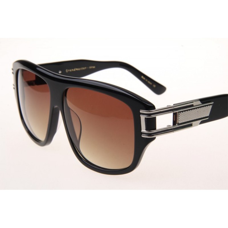 Dita Grandmaster three Sunglasses in Black Silver With Gradient Brown Lens