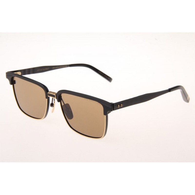 Dita Aristocrat Sunglasses In Gold Black With Brown Lens