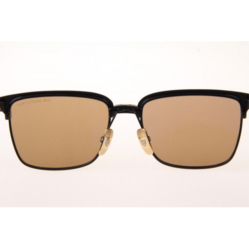 Dita Aristocrat Sunglasses In Gold Black With Brown Lens