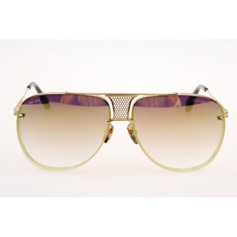 Dita Decade Two Sunglasses in Gold With Yellow Lens