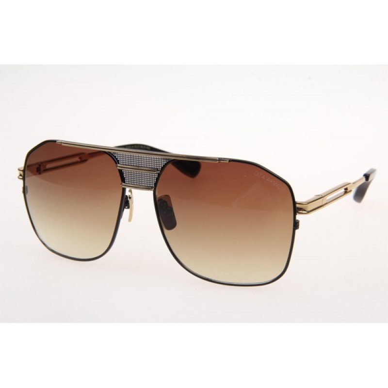 Dita Armada Sunglasses In Black Gold With Gradient Brown Lens