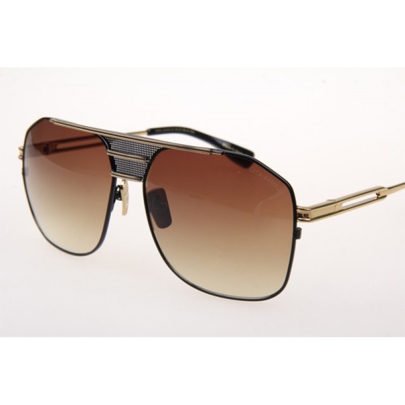 Dita Armada Sunglasses In Black Gold With Gradient Brown Lens