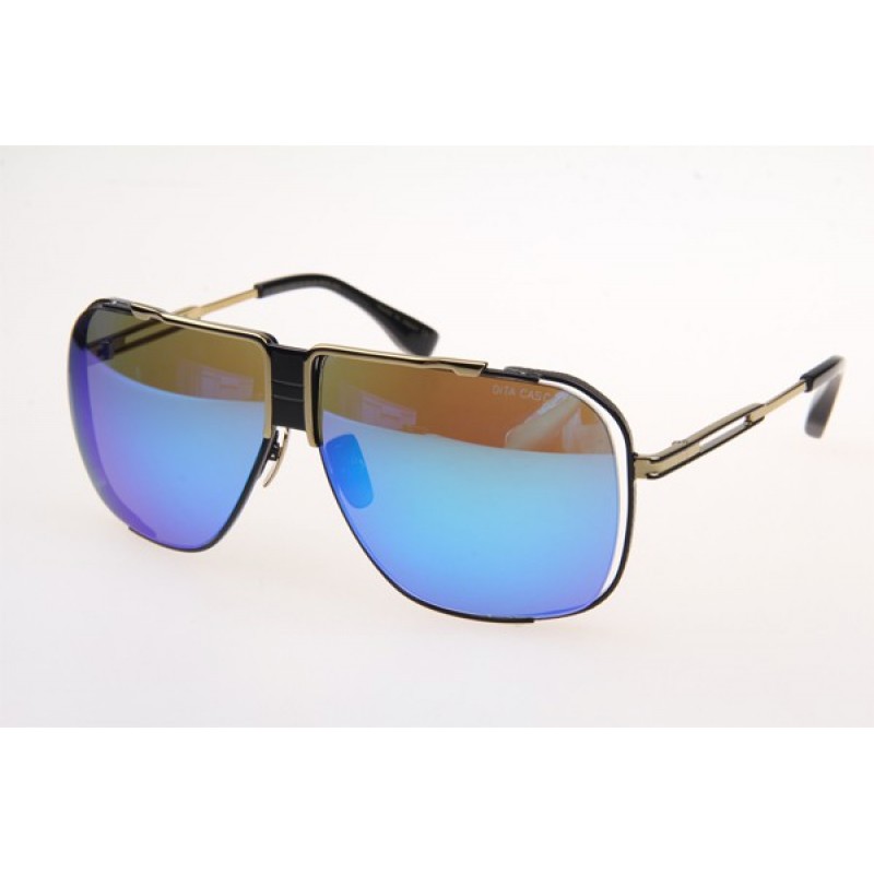 Dita Cascais DRX2065-B Sunglasses In Black Gold With Blue Flash Lens