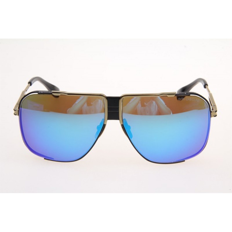 Dita Cascais DRX2065-B Sunglasses In Black Gold With Blue Flash Lens
