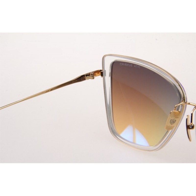 Dita Sunbird Sunglasses In Transparent With Blue Flash Lens