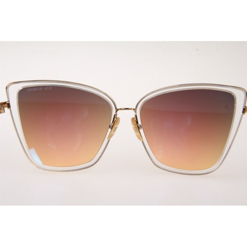 Dita Sunbird Sunglasses In Transparent With Blue Flash Lens