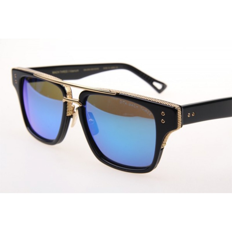 Dita Mach Three Sunglasses In Black Blue Flash