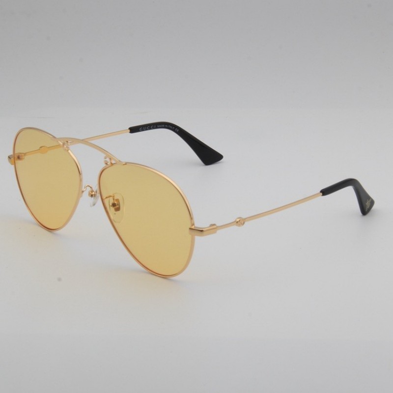Gucci GG0223S Sunglasses In Coffee Gold