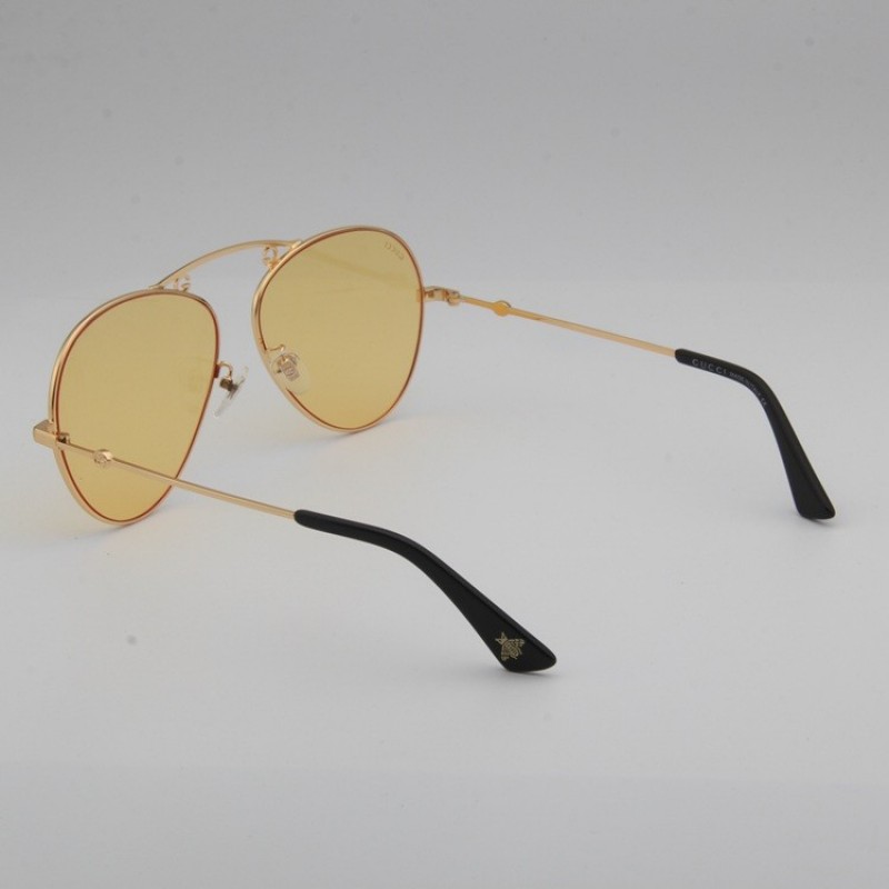 Gucci GG0223S Sunglasses In Coffee Gold