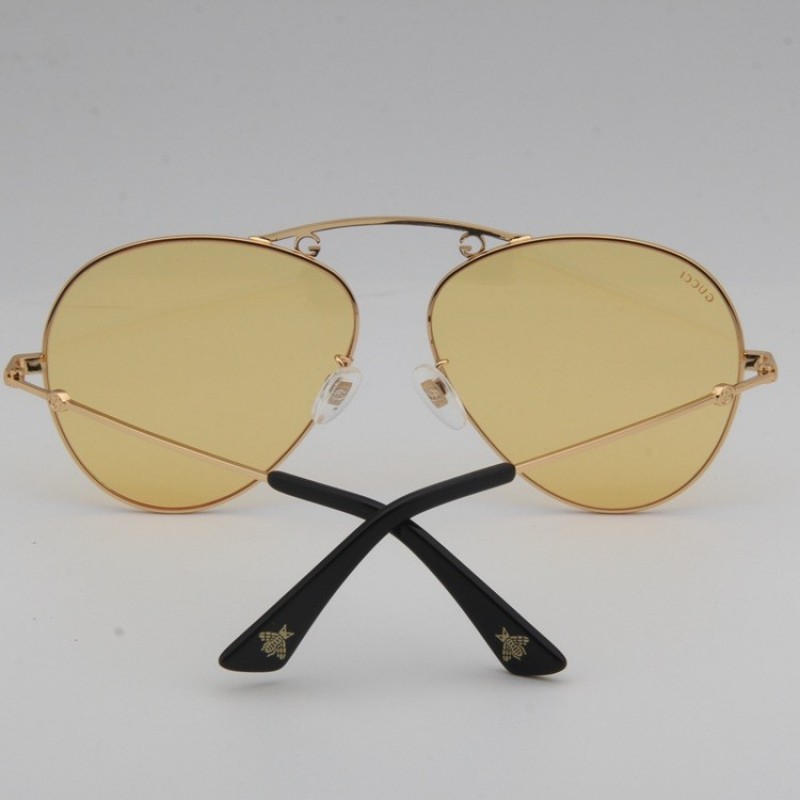 Gucci GG0223S Sunglasses In Coffee Gold