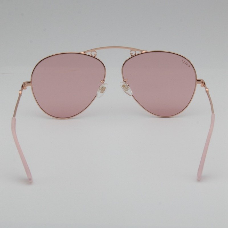 Gucci GG0223S Sunglasses In Coffee Pink Gold