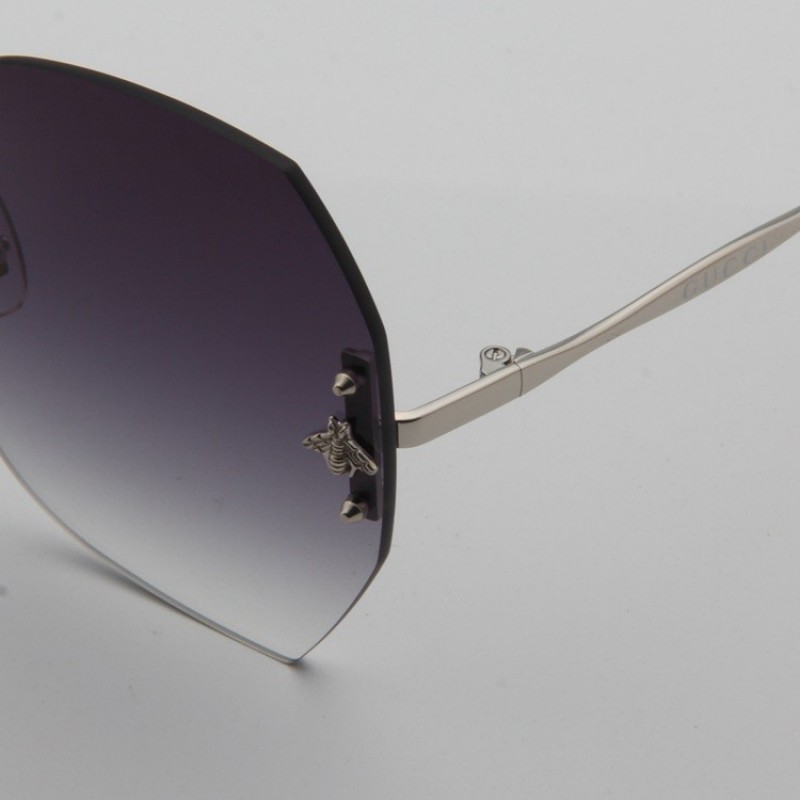 Gucci GG0242 Sunglasses In Gradient Grey
